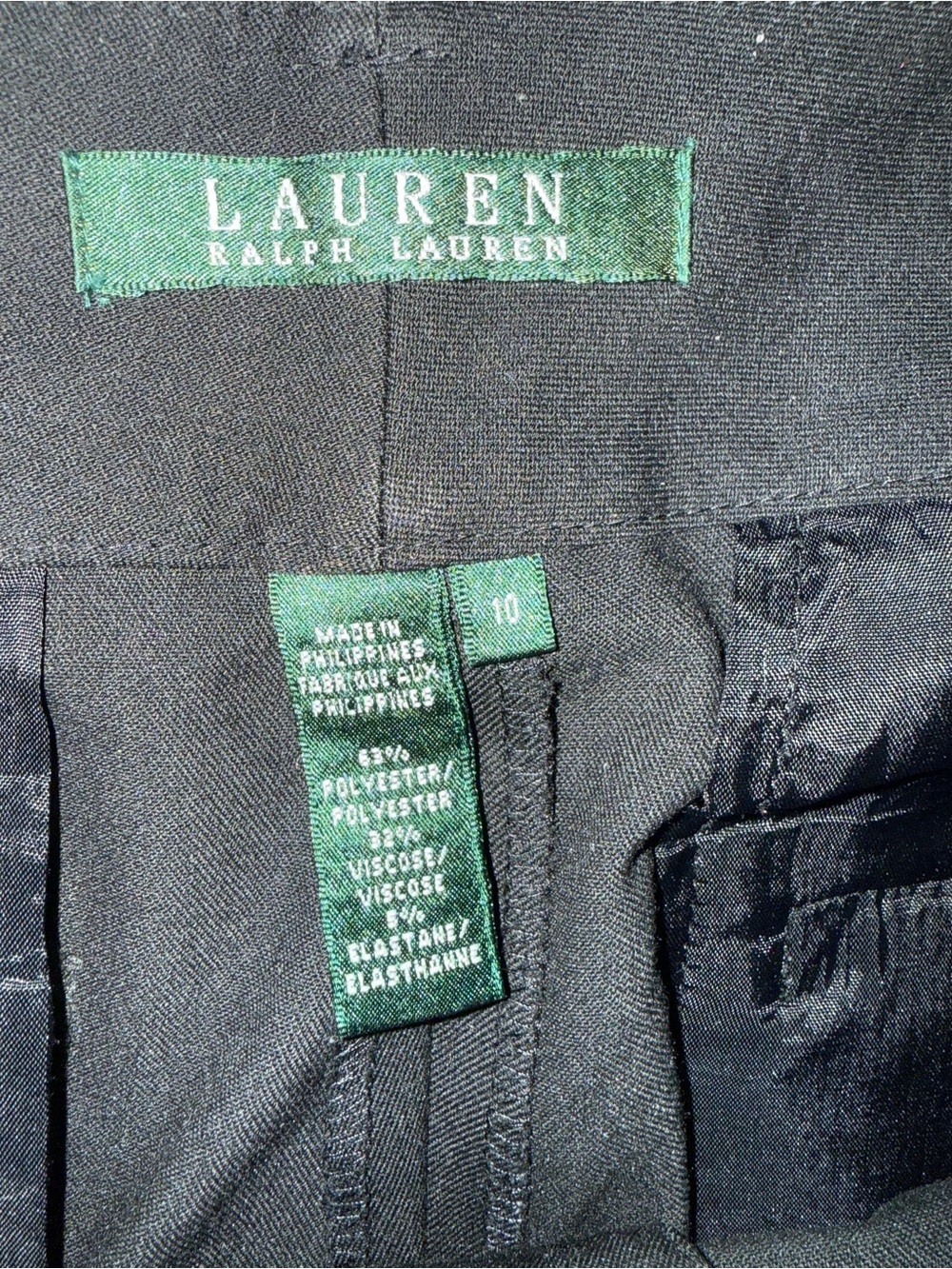 Lauren Ralph Lauren Black Wide Leg Trousers Size 10 Career Pants - Picture 5 of 5